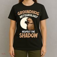 Respect The Shadow Meteorology Funny Groundhog Day T-Shirt thumb 4