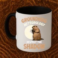 Respect The Shadow Meteorology Funny Groundhog Day Coffee Mug thumb 2