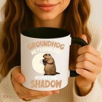 Respect The Shadow Meteorology Funny Groundhog Day Coffee Mug thumb 3