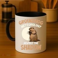Respect The Shadow Meteorology Funny Groundhog Day Coffee Mug thumb 4