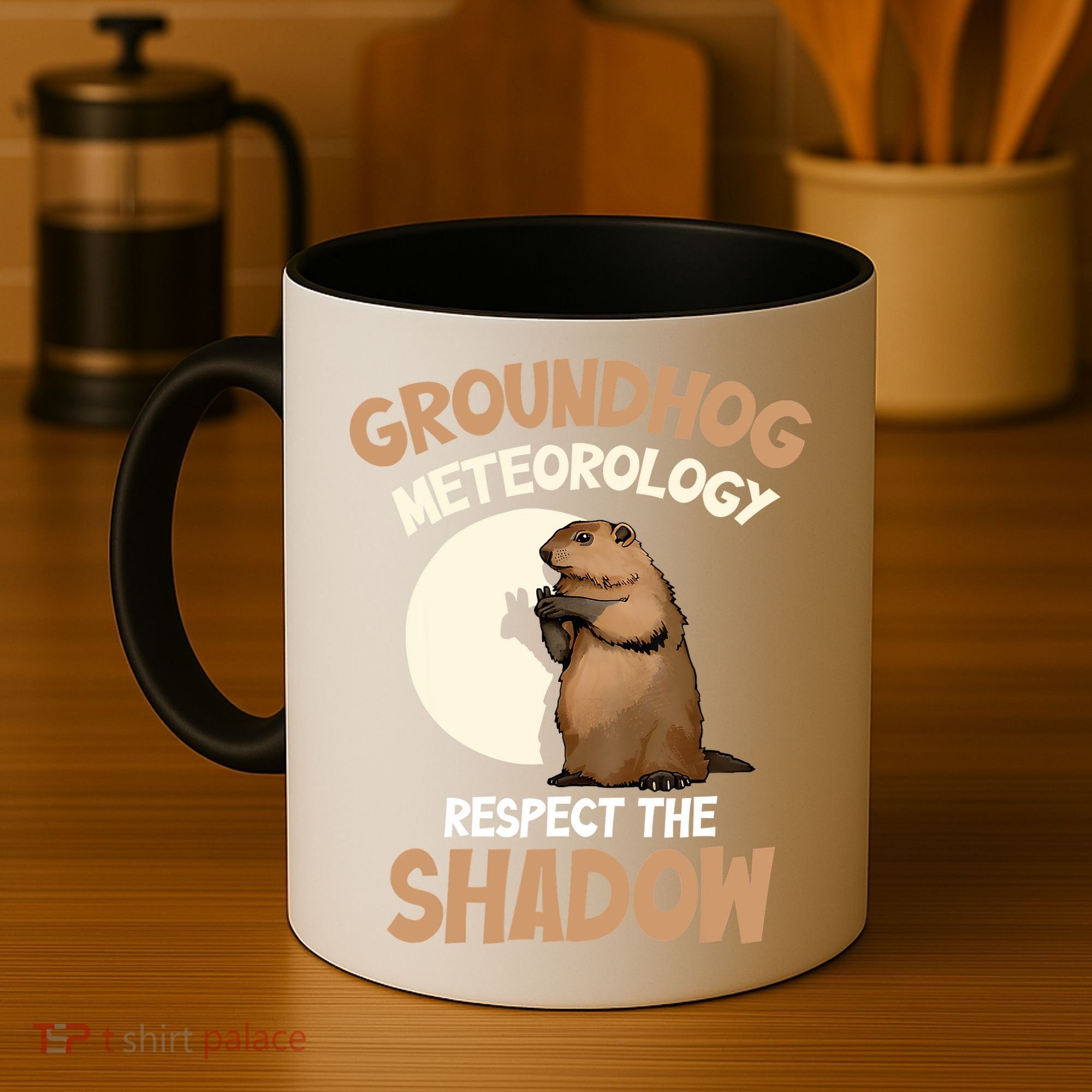 Respect The Shadow Meteorology Funny Groundhog Day Coffee Mug