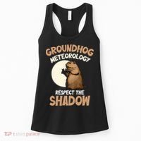 Respect The Shadow Meteorology Funny Groundhog Day Women's Tank Top thumb 0