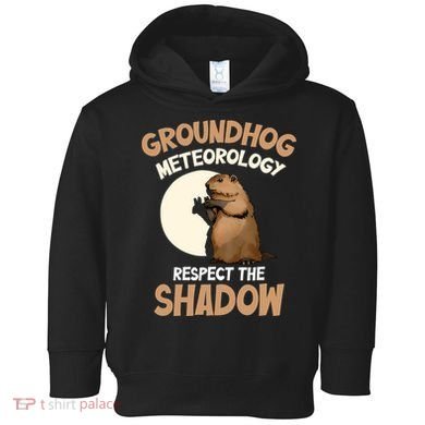 Respect The Shadow Meteorology Funny Groundhog Day Toddler Hoodie