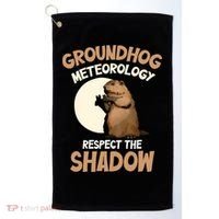 Respect The Shadow Meteorology Funny Groundhog Day Golf Towel thumb 0