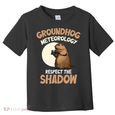 Respect The Shadow Meteorology Funny Groundhog Day Toddler T-Shirt
