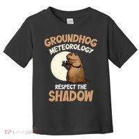Respect The Shadow Meteorology Funny Groundhog Day Toddler T-Shirt thumb 0