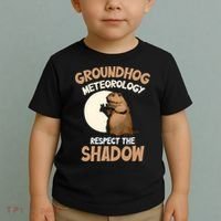 Respect The Shadow Meteorology Funny Groundhog Day Toddler T-Shirt thumb 2