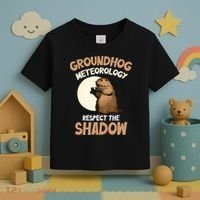 Respect The Shadow Meteorology Funny Groundhog Day Toddler T-Shirt thumb 3