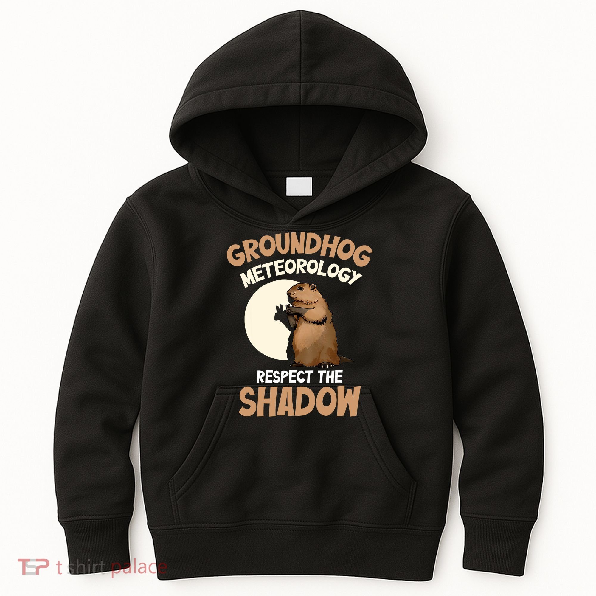 Respect The Shadow Meteorology Funny Groundhog Day Kids Hoodie