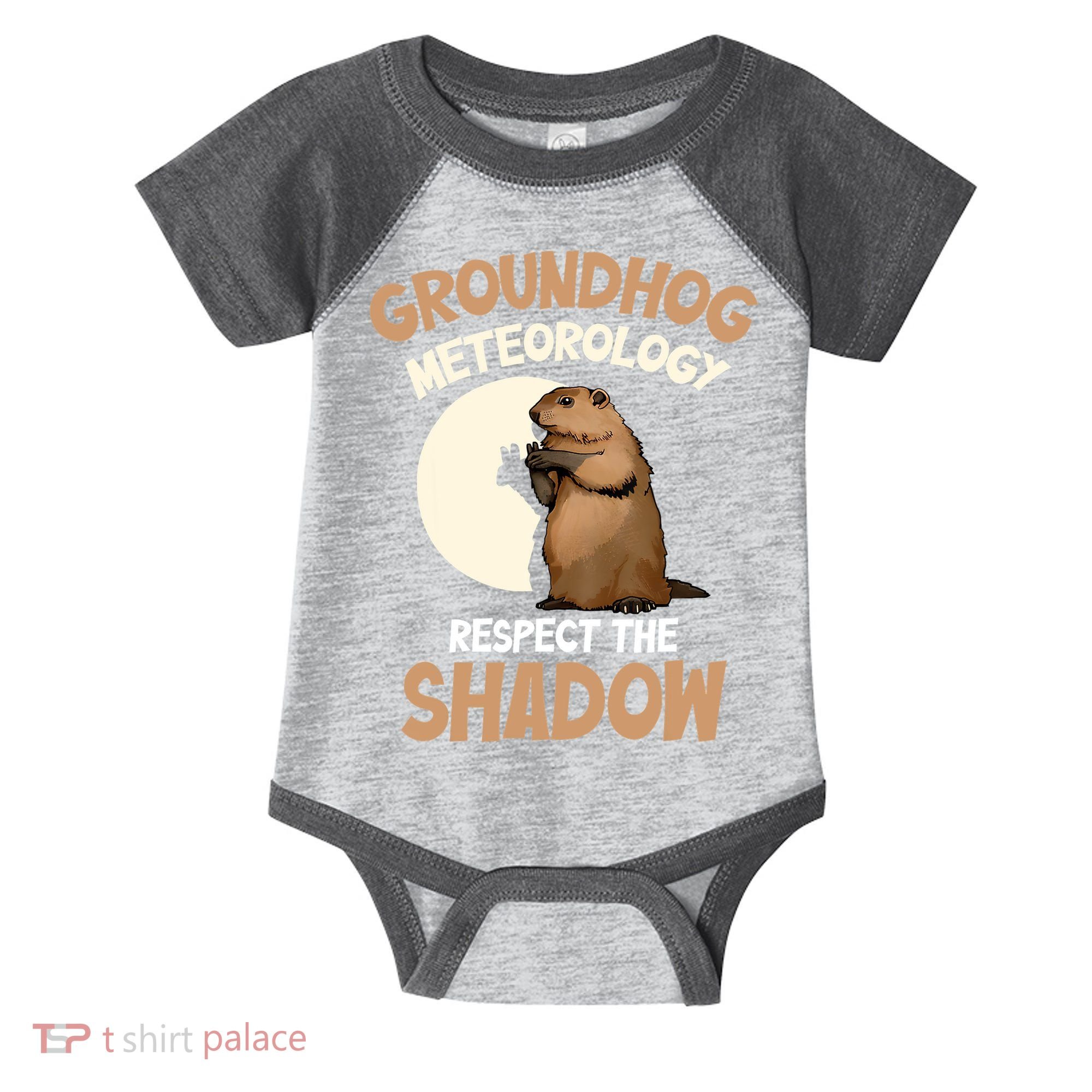 Respect The Shadow Meteorology Funny Groundhog Day Infant Baby Jersey Bodysuit