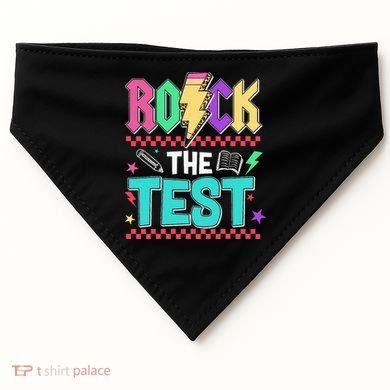 Rock The Test Testing Day Teacher Student USA-Made Doggie Bandana