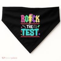 Rock The Test Testing Day Teacher Student USA-Made Doggie Bandana thumb 0