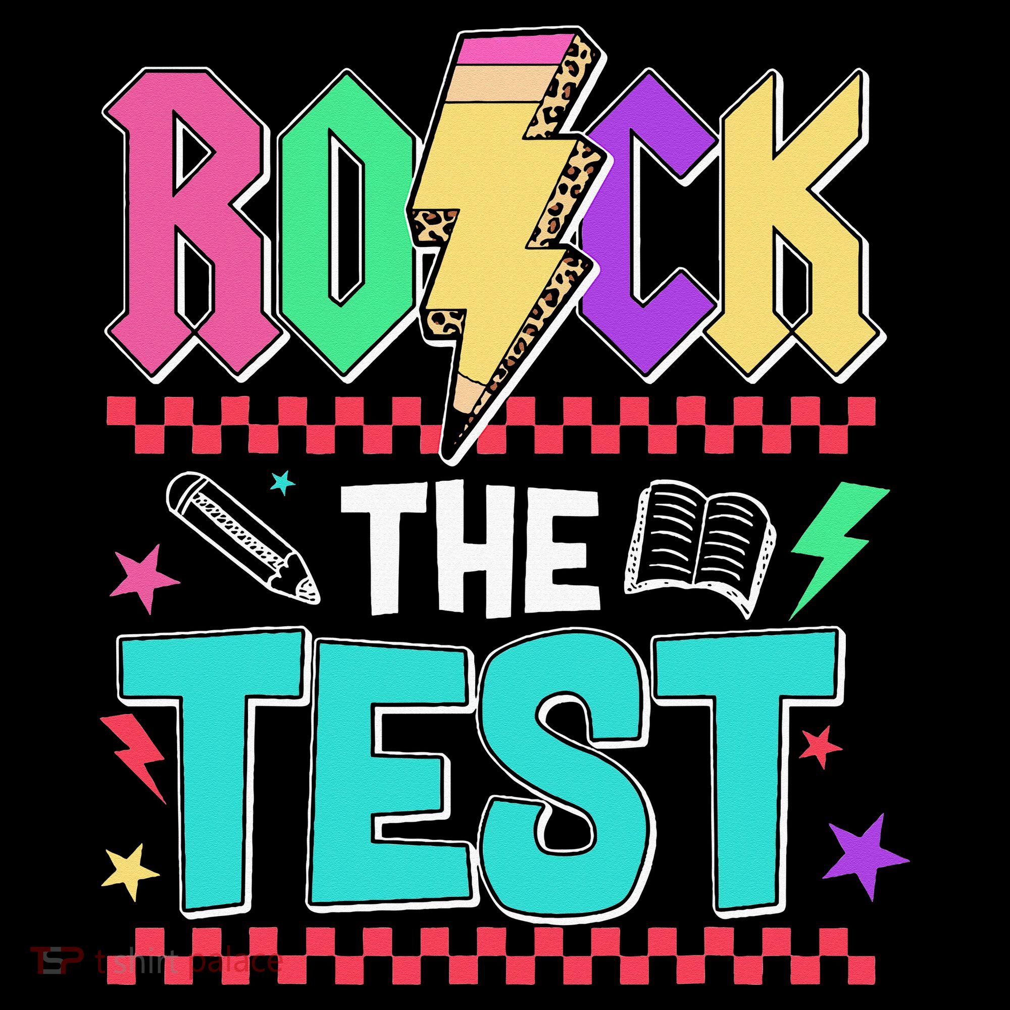 Rock The Test Testing Day Teacher Student USA-Made Doggie Bandana