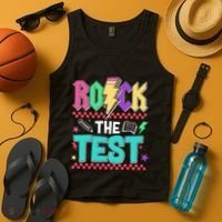 Rock The Test Testing Day Teacher Student Tank Top thumb 4