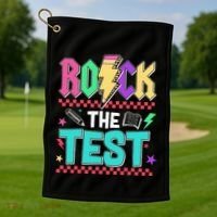 Rock The Test Testing Day Teacher Student Golf Towel thumb 1