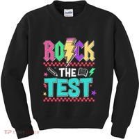 Rock The Test Testing Day Teacher Student Kids Sweatshirt thumb 0