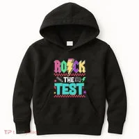 Rock The Test Testing Day Teacher Student Kids Hoodie thumb 0