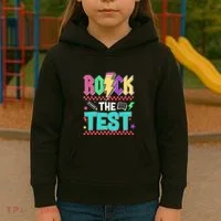 Rock The Test Testing Day Teacher Student Kids Hoodie thumb 3