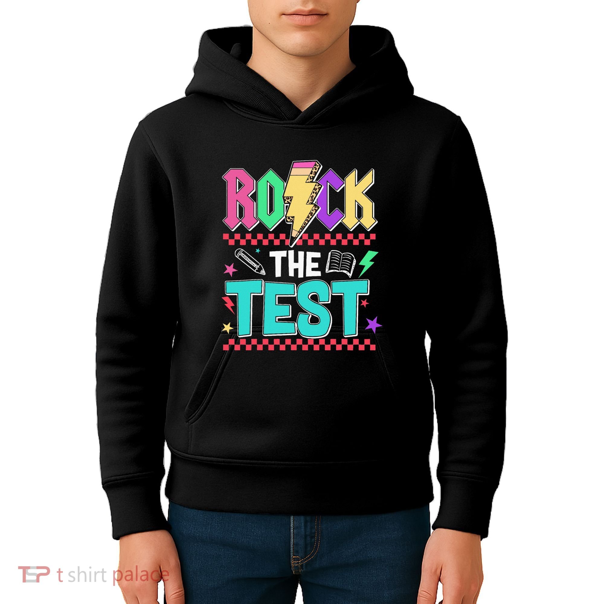Rock The Test Testing Day Teacher Student Kids Hoodie