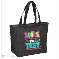Rock The Test Testing Day Teacher Student Tote Bag thumb 2