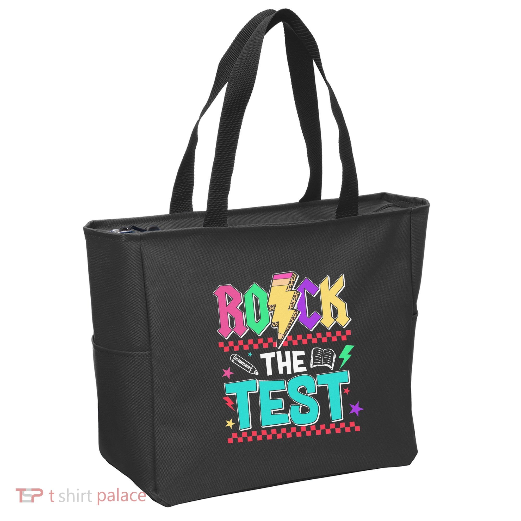 Rock The Test Testing Day Teacher Student Tote Bag