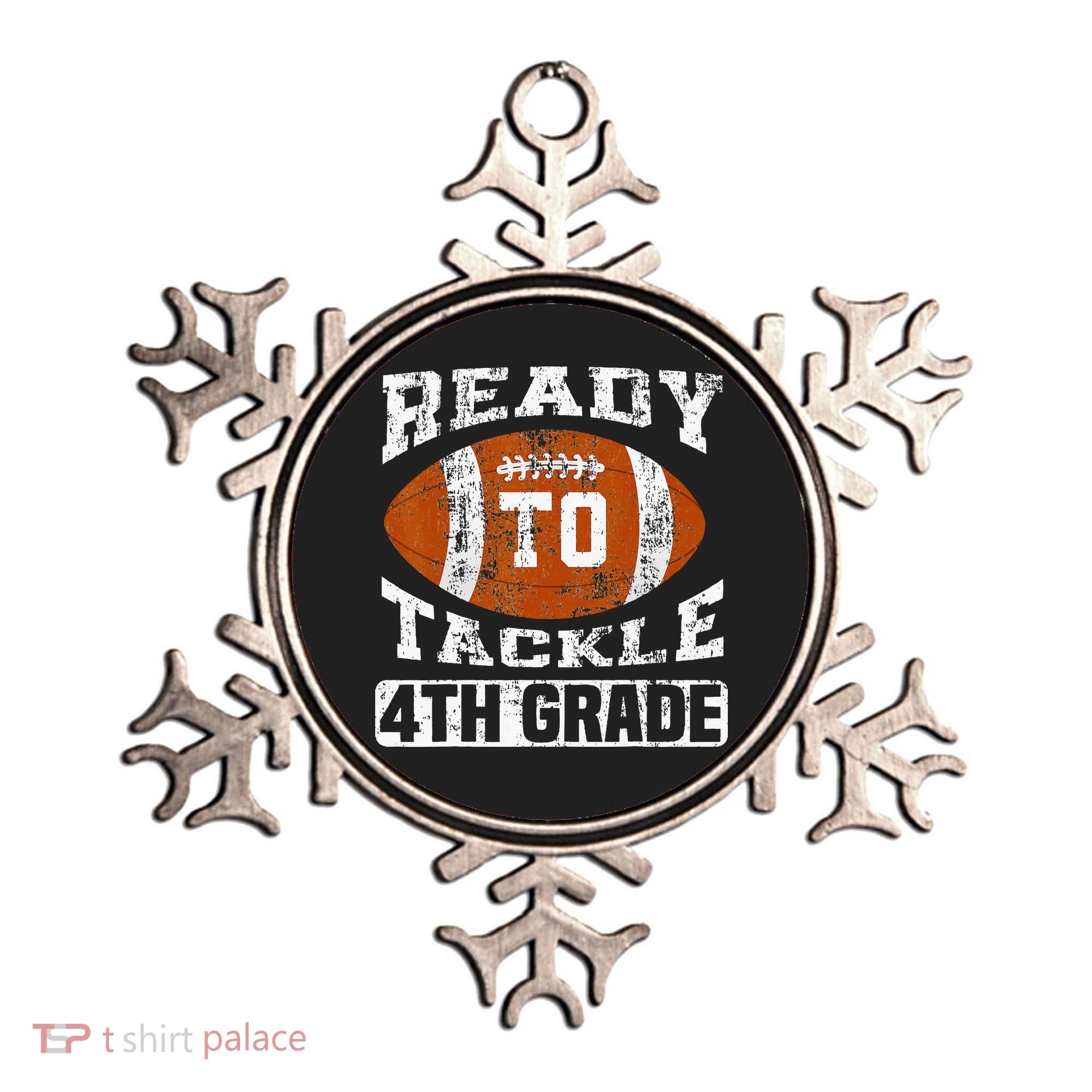 Ready To Tackle 4th Fourth Grade Football First Day School Ornament