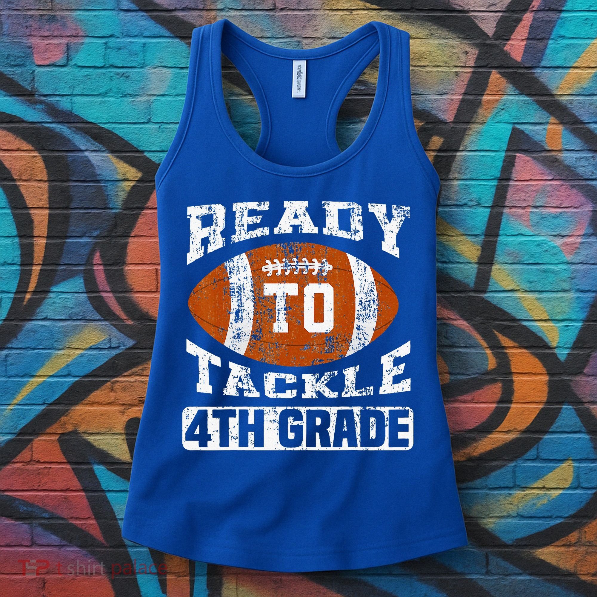 Ready To Tackle 4th Fourth Grade Football First Day School Women's Tank Top