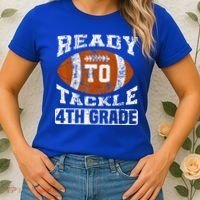 Ready To Tackle 4th Fourth Grade Football First Day School Women's T-Shirt thumb 2