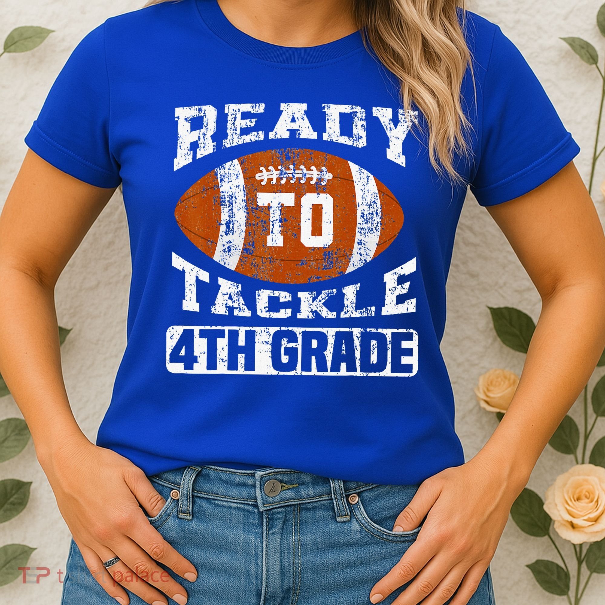 Ready To Tackle 4th Fourth Grade Football First Day School Women's T-Shirt