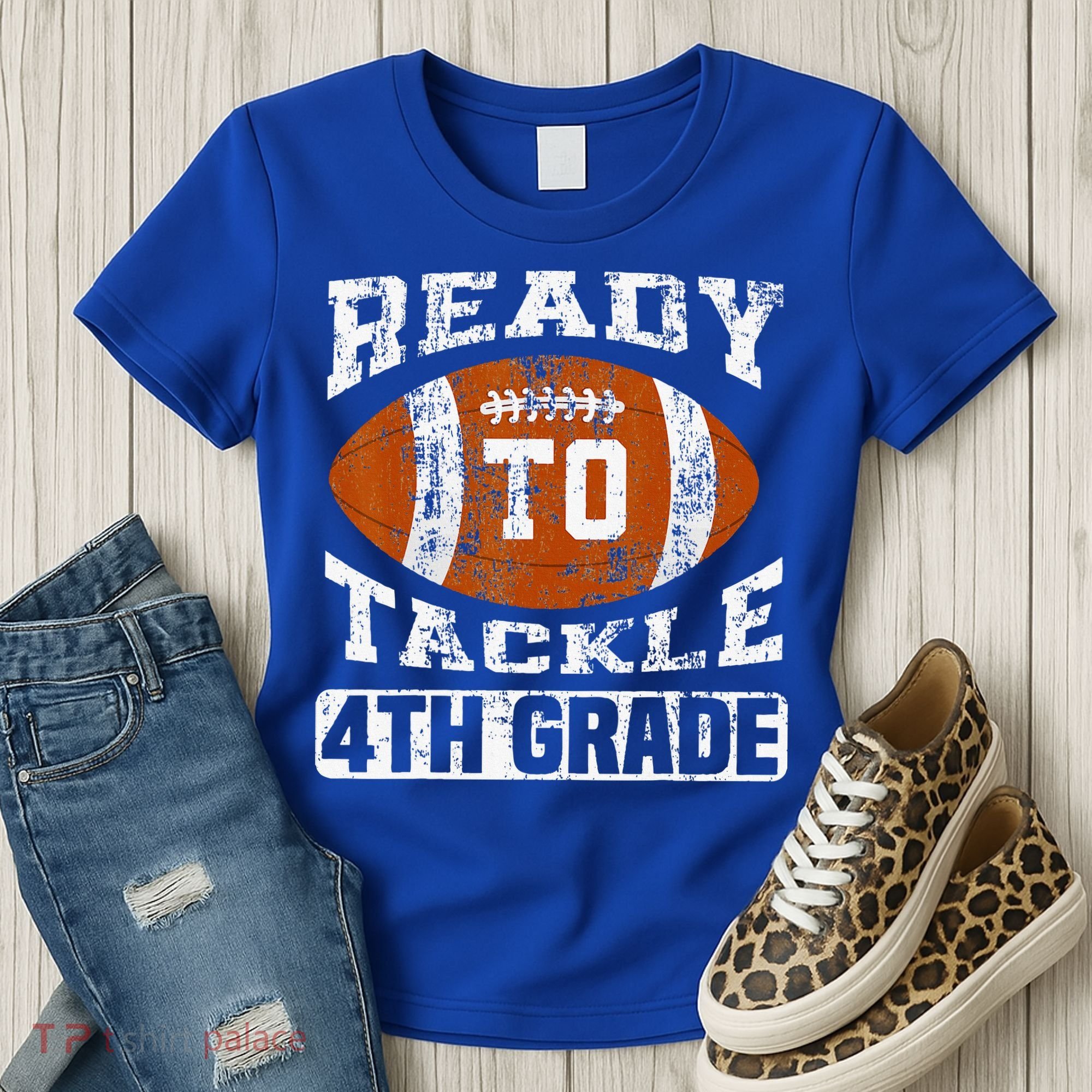 Ready To Tackle 4th Fourth Grade Football First Day School Women's T-Shirt