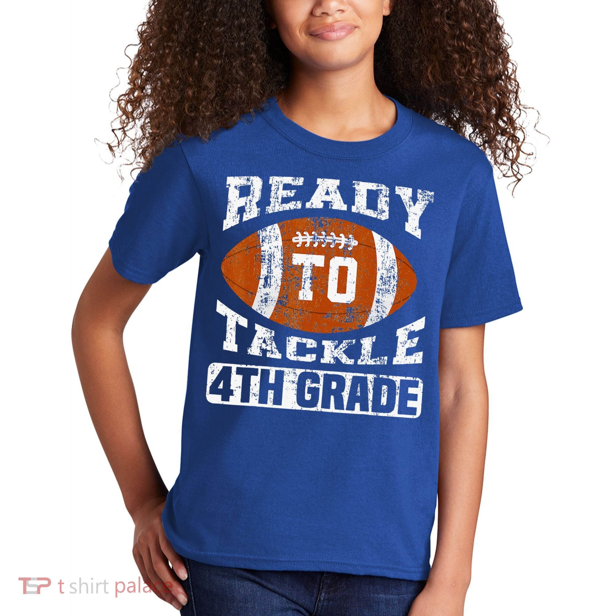 Ready To Tackle 4th Fourth Grade Football First Day School Kids T-Shirt