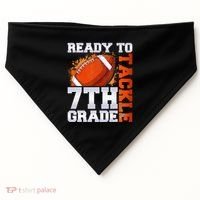 Ready To Tackle 7th Grade Football Back To School First Day USA-Made Doggie Bandana thumb 0