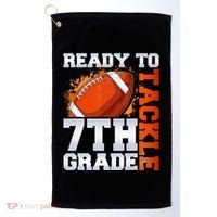 Ready To Tackle 7th Grade Football Back To School First Day Golf Towel thumb 0