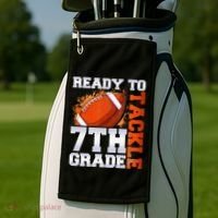 Ready To Tackle 7th Grade Football Back To School First Day Golf Towel thumb 2