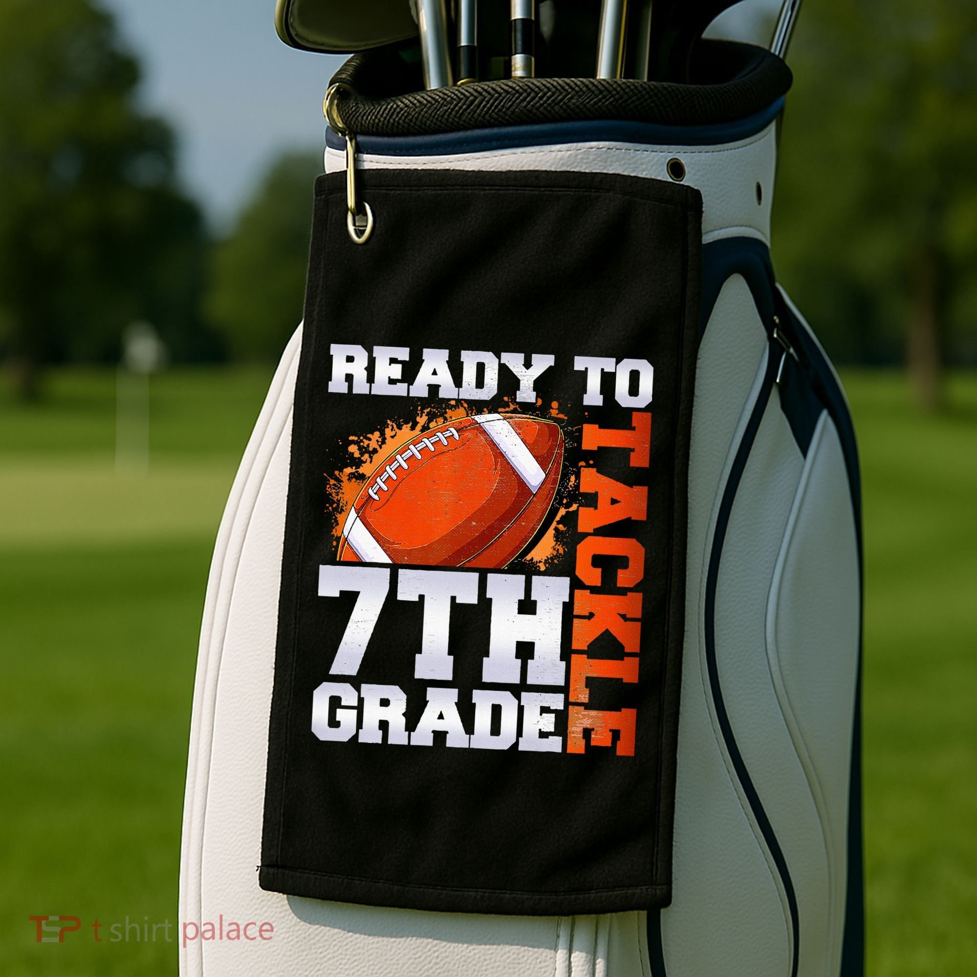 Ready To Tackle 7th Grade Football Back To School First Day Golf Towel