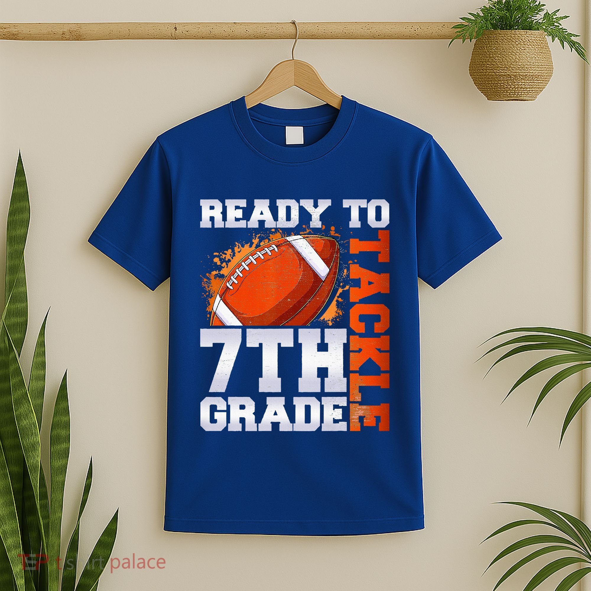 Ready To Tackle 7th Grade Football Back To School First Day T-Shirt