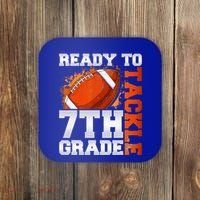 Ready To Tackle 7th Grade Football Back To School First Day Coaster thumb 0