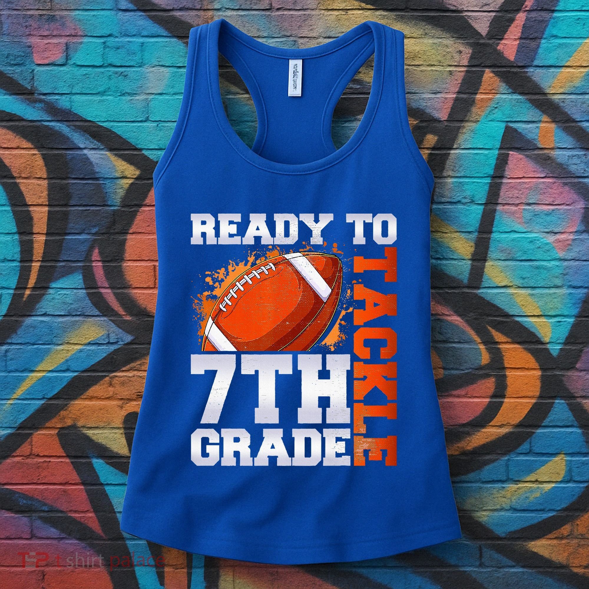 Ready To Tackle 7th Grade Football Back To School First Day Women's Tank Top