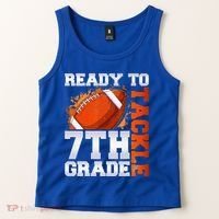 Ready To Tackle 7th Grade Football Back To School First Day Tank Top thumb 2