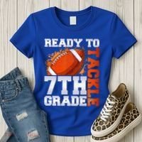 Ready To Tackle 7th Grade Football Back To School First Day Women's T-Shirt thumb 3