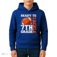 Ready To Tackle 7th Grade Football Back To School First Day Kids Hoodie thumb 4