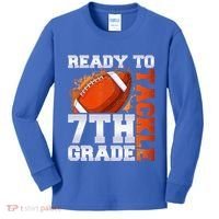 Ready To Tackle 7th Grade Football Back To School First Day Kids Long Sleeve Shirt thumb 0