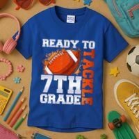 Ready To Tackle 7th Grade Football Back To School First Day Kids T-Shirt thumb 3