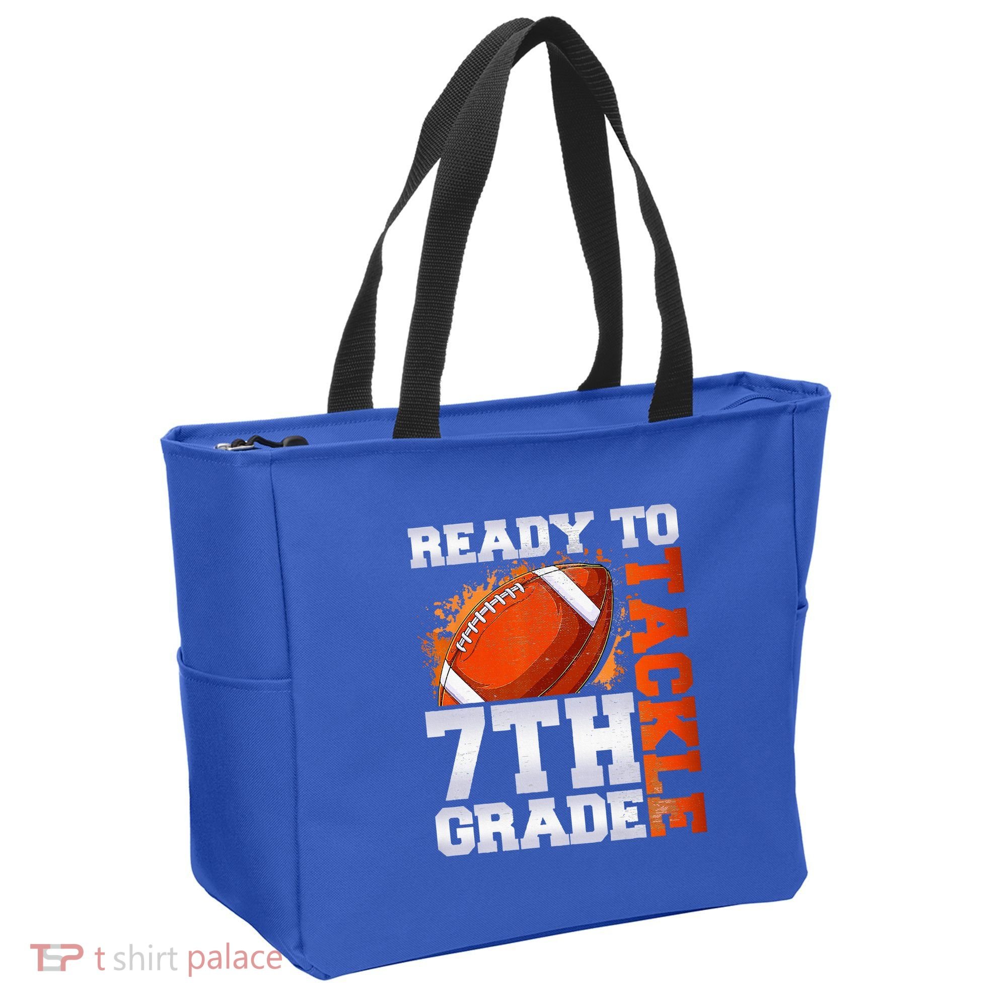 Ready To Tackle 7th Grade Football Back To School First Day Tote Bag