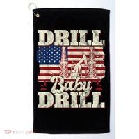 Red Trump Trump 2024 Drill Baby Drill Election Red Golf Towel thumb 0
