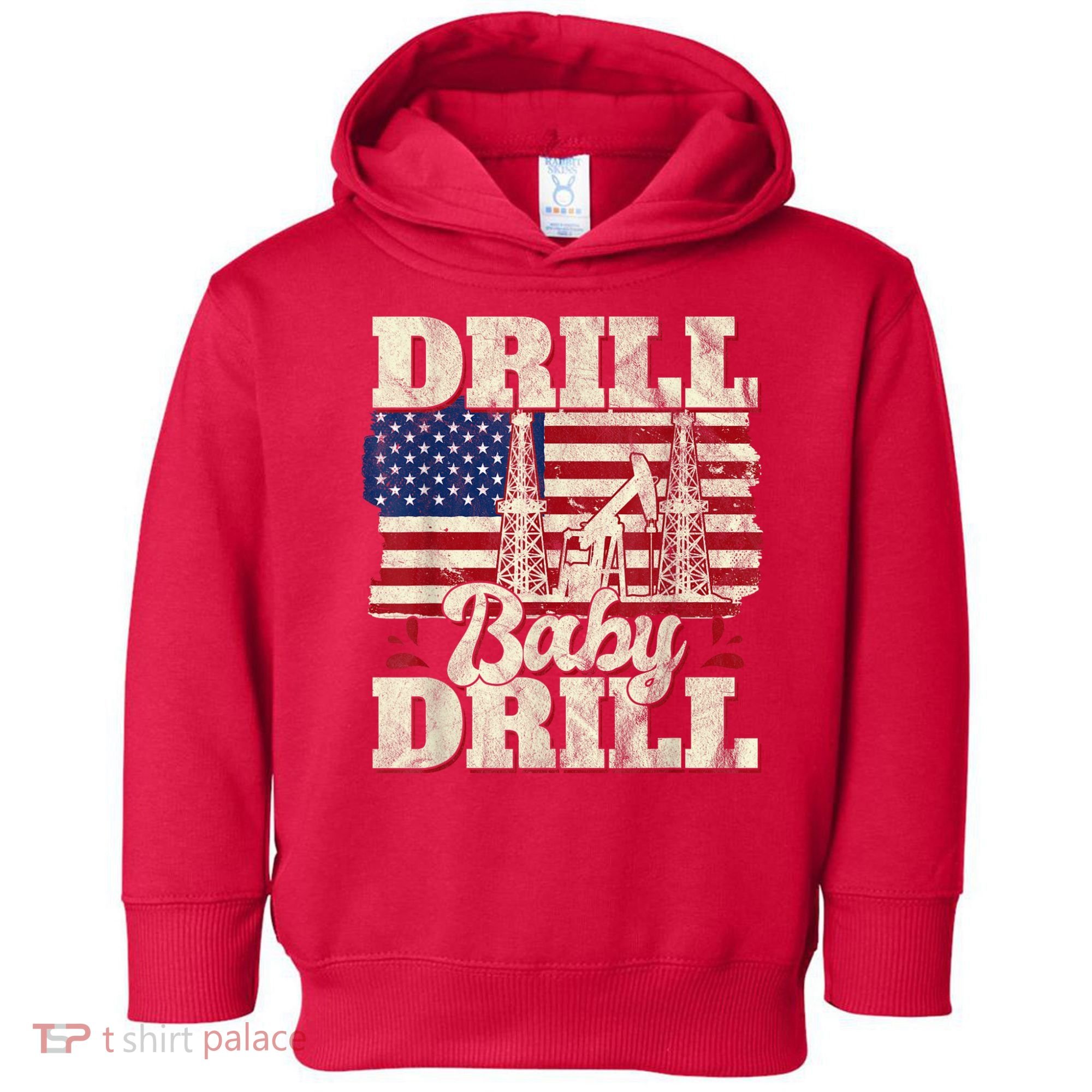 Red Trump Trump 2024 Drill Baby Drill Election Red Toddler Hoodie