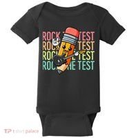 Rock The Test Day Teacher Testing Day Motivational Funny Baby Bodysuit thumb 0