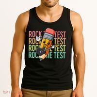 Rock The Test Day Teacher Testing Day Motivational Funny Tank Top thumb 3
