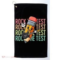 Rock The Test Day Teacher Testing Day Motivational Funny Golf Towel thumb 0