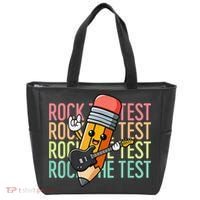 Rock The Test Day Teacher Testing Day Motivational Funny Tote Bag thumb 0